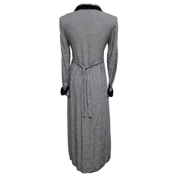 Jessica Howard Vtg 80s Dark Academia Librarian Velvet Houndstooth Midi Dress 10 - Picture 6 of 12